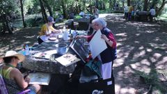 Os artistas participaron nunha xornada de pintura nas illas de Gres.