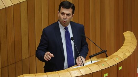 Gonzalo Caballero, secretario xeral del PSdG-PSOE, durante su intervencin