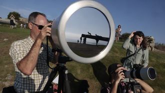 Preparativos para el eclipse total en el Monte de San Pedro, en A Coru�a