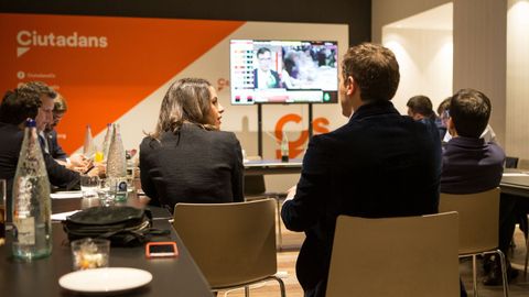 Seguimiento del recuento en la sede de Ciudadanos