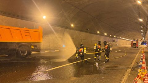 El simulacro del túnel de A Canda, en imágenes.