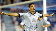 Charles celebra su gol al Espanyol