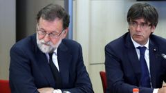 Rajoy y Puigdemont, en un reuni�n del 18 de agosto del 2017, la �ltima antes de los acontecimientos que desembocaron en el 1-O