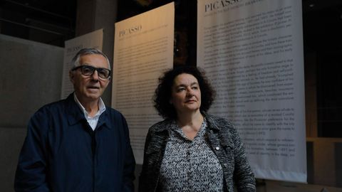 Jos Lebrero, director del Museo Picasso de Mlaga y Viollet Andrs, responsable del de Pars, este viernes en A Corua