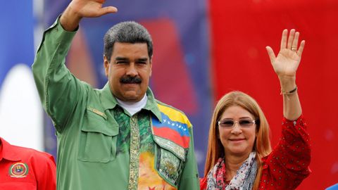 Nicol�s Maduro junto a su mujer, Cilia Flores, en una imagen de archivo.