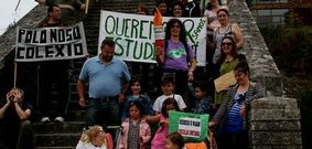 El colectivo hizo patente en Portomar�n su protesta por los recortes