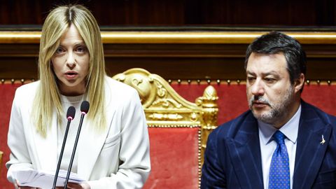 Meloni en el Parlamento de la Rep�blica italiana.