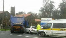 Uno de los accidentes de ayer en la N-550.