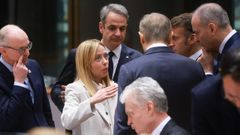 La primera ministra italiana, Giorgia Meloni, durante la cumbre