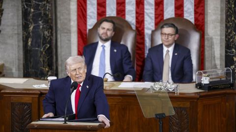 Donald Trump, durante el debate sobre el estado de la&nbsp;Uni&oacute;n