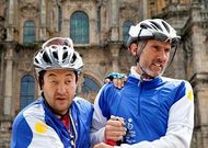 Gerardo Fern�ndez y Javier Pitillas el a�o pasado en la plaza del Obradoiro