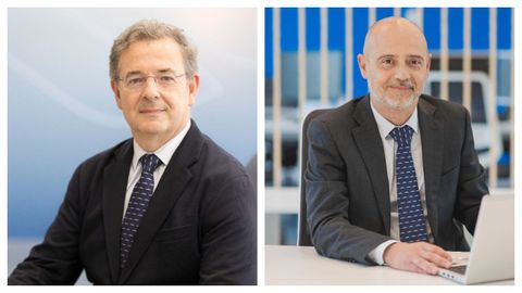 Carlos L�pez Carregado y Guillermo Cuesta, director y subdirector del astillero de Navantia en Belfast