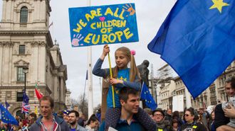 Imagen de archivo de una manifestaci�n contra el �brexit�.
