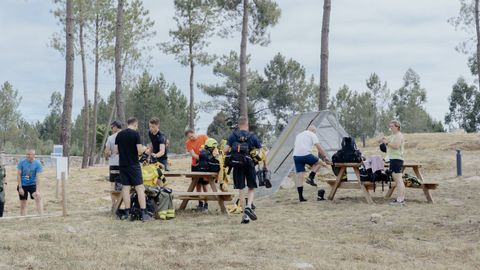 Bomberos de los Pases Bajos participan en una misin de formacin en el Centro Integral de Loita contra o Lume, en el concello ourensano de Ton