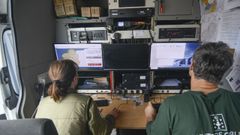 Agentes de la Xunta gestionaban el operativo desde una unidad mvil.