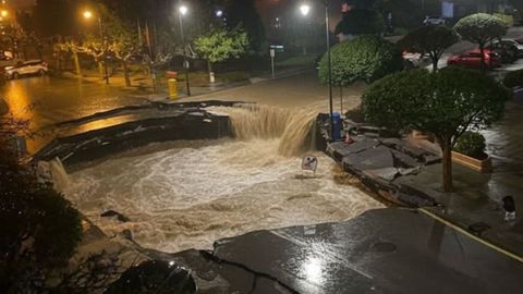 Imagen falsa generada con IA durante el aguacero en Avils y Castrilln