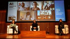 Sof�a Oriana, Joel Cava e Mar�a Teresa Cores, na presentaci�n da xornada.