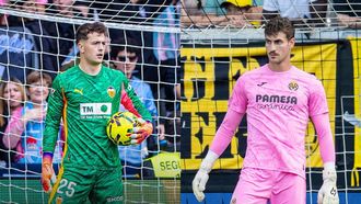 Julen Agirrezabala (izquierda), portero del Athletic Club que esta temporada jug� en el Valencia, y Diego Conde, del Villarreal.