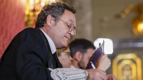 El fiscal general del Estado, �lvaro Garc�a Ortiz, toma notas durante un momento del juicio en el Tribunal Supremo.