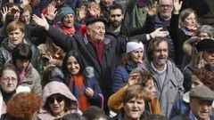 Cientos de personas claman por un buen sistema p�blico de pensiones en Santiago