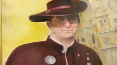 Eusebio Prado, coa indumentaria da Irmandade dos Vi�os Galegos, nun cadro que se pode ver no seu local