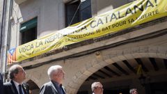 El presidente de la Generalitat, ayer en Gerona