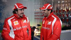 Alonso y Gen durante la etapa del piloto asturiano en Ferrari, en 2011