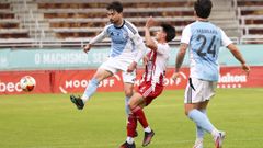 Pablo Crespo y Riki Mangana, en el partido ante el Alondras