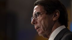 El expresidente del Gobierno Jos� Mar�a Aznar, este lunes en una ciclo de la Fundaci�n FAES; que preside el exmandatario.