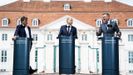 El ministro de Economia y Clima, Robert Habeck, el canciller Olaf Scholz y el titular de Finanzas, Christian Lindner (de izquierda a derecha).