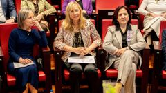 La presidenta del Observatorio contra la Violencia Dom�stica y de G�nero, Esther Rojo; la presidenta del Tribunal Supremo y del Consejo General del Poder Judicial, Isabel Perell�, y la fiscala general del Estado, Teresa Peramato, este viernes en Madrid 