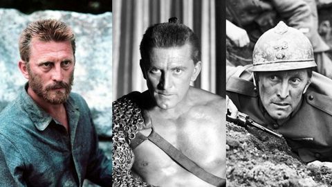Douglas, en tres de sus filmes m�s recordados: �El loco del pelo rojo�, �Espartaco� y �Senderos de gloria�