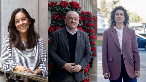 De izquierda a derecha: In�s Rey (PSOE), Miguel Lorenzo (PP) y Avia Veira (BNG)