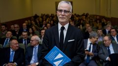 El magistrado Pablo Sande, en la presentaci�n de su libro celebrada ayer en A Coru�a