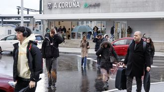 Imagen de archivo de la estacin provisional de tren de A Corua