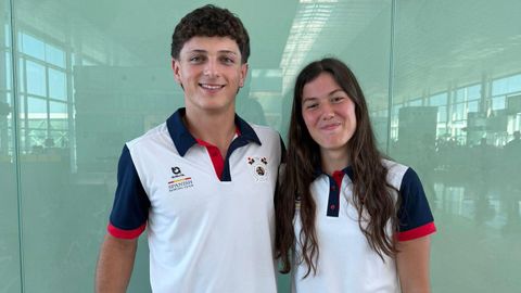 Ant�n Balsa y Carlota Pe�a, en la concentraci�n de la selecci�n en Brandemburgo.