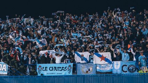 Aficionados del Celta, en el partido frente al Dinamo de Zagreb de la Fase Liga de la Europa League.