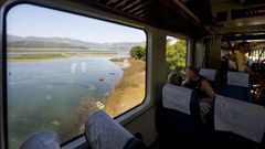 El ferrocarril de v�a estrecha, a su paso por Ortigueira, antes de la pandemia