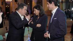 Miguel Anxo Fern�ndez Lores con la alcaldesa de Par�s, Anne Hidalgo, en enero del 2019