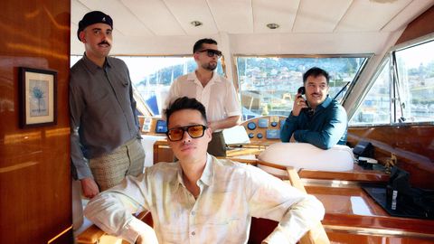 Samuel Gonz�lez, Xanma Louro (en primeiro termo), Xaqu�n Mart�nez e Mat�as Romero forman a banda The Rapants.