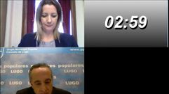 La alcaldesa Lara M�ndez y el portavoz del PP, Ram�n Carballo