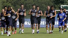 Kak�, en el centro, entrenando ya con el grupo