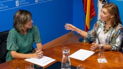 Reuni�n de la conselleira de Medio Ambiente,, �ngeles V�zquez, y la alcaldesa de Ponteareas, Nava Castro en el 2023