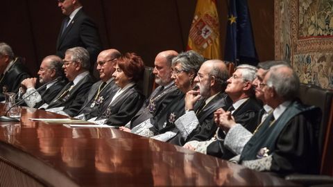 Toma de posesin de los cuatro nuevos magistrados del Tribunal Constitucional Cndido Conde-Pumpido, Alfredo Montoya, Mara Luisa Balaguer y Ricardo Enrquez.