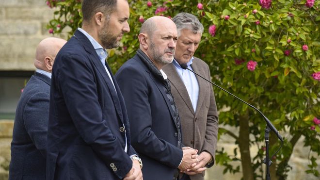 Rafael Louz&aacute;n, en el acto celebrado este jueves en el Pazo de Quint&aacute;ns, en Sanxenxo