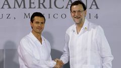 Rajoy y el presidente mexicano Enrique Pe�a Nieto, en Veracruz