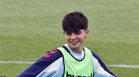 El canterano del Celta Anxo Rodr�guez, en un entrenamiento.