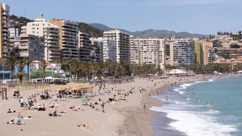Vista de la playa de La Malagueta, en la capital de la Costa del Sol.
