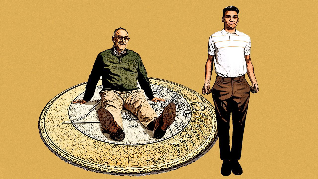 Pensionistas «forrados», jóvenes en precario