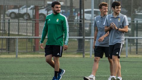 Diego Garc�a, de verde, en un partido del juvenil A del Real Oviedo